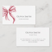 Elegant Pink bow Visitekaartje (Voorkant / Achterkant)