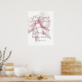 Elegant Pink Bow Vrijgezellenfeest Welkom Poster (Keuken)