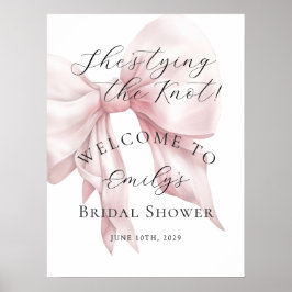 Elegant Pink Bow Vrijgezellenfeest Welkom Poster