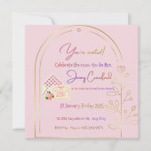 Elegant Pink Bridal Shower Invitation | Modern Arc Kaart (Voorkant)