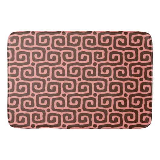 Elegant pink &brown Abstract pattern Badmat (Voorkant)