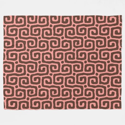 Elegant pink &brown Abstract pattern Fleece Deken (Voorkant (Horizontaal))