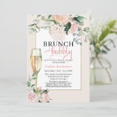Elegant Pink Brunch en Bubble Vrijgezellenfeest In Kaart (Staand voorkant)