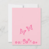 Elegant Pink Butterfly baby shower Kaart (Achterkant)