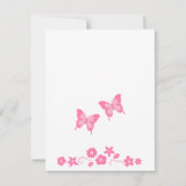 Elegant Pink Butterfly baby shower Kaart (Achterkant)