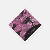 Elegant Pink Butterfly Pattern Napkins Servet (Hoek)