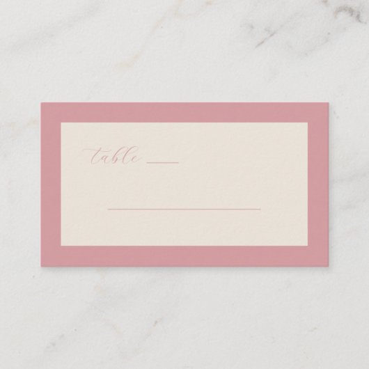 Elegant Pink Calligraphy Table Card Plaatskaartje (Voorkant)