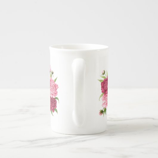 Elegant Pink Camellias Bone China Mok (Achterkant)