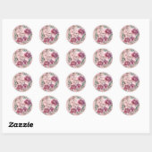 Elegant Pink Carnations 21st Birthday Party  Ronde Sticker (Vel)