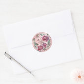 Elegant Pink Carnations 30th Birthday Party Ronde Sticker (Envelop)