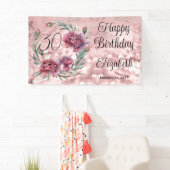 Elegant Pink Carnations 30th Birthday Party Spandoek (Insitu)