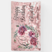 Elegant Pink Carnations 60th Birthday Party  Spandoek (Verticaal)