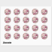 Elegant Pink Carnations Baby Shower Ronde Sticker (Vel)