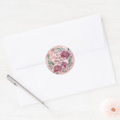 Elegant Pink Carnations Baby Shower Ronde Sticker (Envelop)