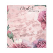 Elegant Pink Carnations Boho Floral - Name Notitieblok (Voorkant)