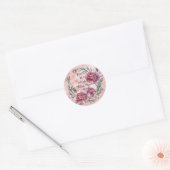Elegant Pink Carnations Bridal Shower Ronde Sticker (Envelop)