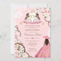 Elegant Pink Charro Quinceanera Floral