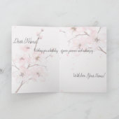 	Elegant Pink Cherry Blossom Floral Happy Birthday Kaart (Binnen)