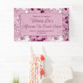Elegant Pink Cherry Blossom Vrijgezellenfeest Spandoek (Insitu)