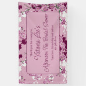 Elegant Pink Cherry Blossom Vrijgezellenfeest Spandoek (Verticaal)