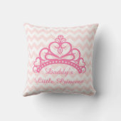 Elegant Pink Chevron, papa Little Princess, Tiara Kussen (Achterkant)
