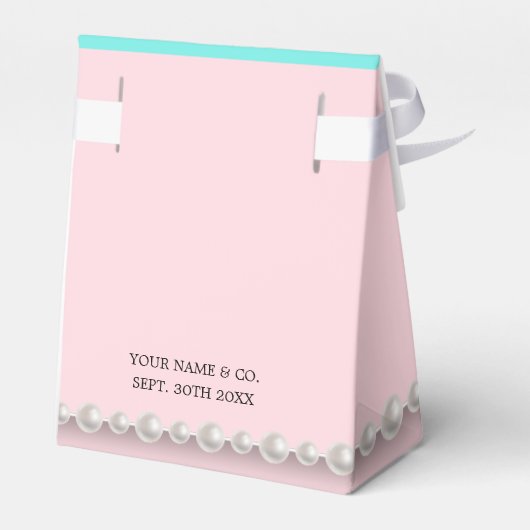 Elegant Pink Chic Etnische Tiffany Theme Baby show Bedankdoosjes (Achterkant)