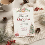 Elegant Pink Christmas Bells Invitation Kaart