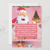Elegant Pink Christmas Card with Custom Photo Fram Kaart (Achterkant)