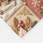 Elegant Pink Christmas Patchwork Blanket Fleece Deken (Hoek)