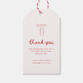 Elegant Pink Coquette Bow Bachelorette Thank You Cadeaulabel (Voorkant)