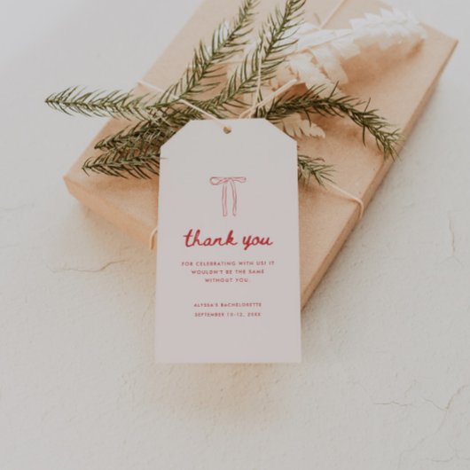 Elegant Pink Coquette Bow Bachelorette Thank You Cadeaulabel