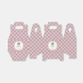 Elegant Pink Coquette Xmas Wreath Preppy Plaid Bedankdoosjes (Uitgevouwen)