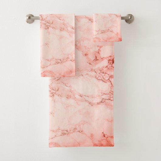 Elegant Pink Coral Marble Bad Handdoek (Insitu)