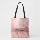 Elegant Pink Coral Marble Canvas tas (Voorkant)