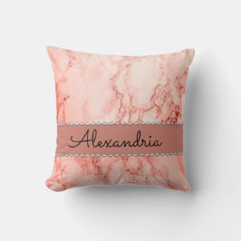 Elegant Pink Coral Marble Sierkussen