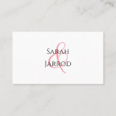 Elegant Pink Coral QR Wedding Website Kaart Visitekaartje (Achterkant)