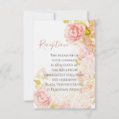 Elegant Pink Coral Secret Roos Garden Weddenschap Kaart (Voorkant)