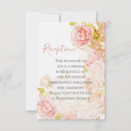Elegant Pink Coral Secret Roos Garden Weddenschap Kaart
