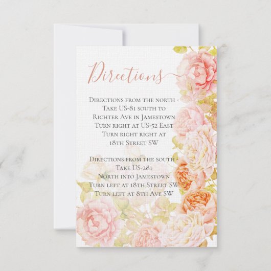 Elegant Pink Coral Secret Roos Garden Weddenschap Kaart (Achterkant)