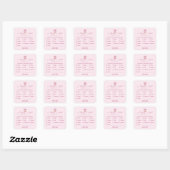 Elegant Pink Cupcake Allergy Alert Vierkante Sticker (Vel)