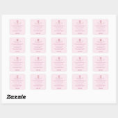 Elegant Pink Cupcake Bakery Ingredient Product Vierkante Sticker (Vel)