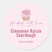 Elegant Pink Cupcake Bakery Product Ronde Sticker (Voorkant)