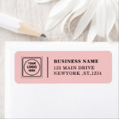 Elegant Pink Custom Logo Business Address Design Etiket (Insitu)