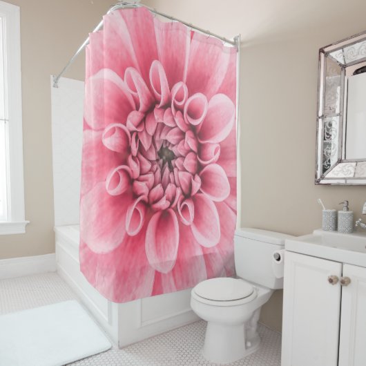 Elegant Pink Dahlia Artwork | Schoengordijn Douchegordijn (In situ)
