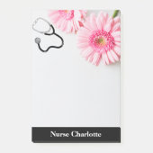Elegant Pink Daisy Nurse Post-it® Notes (Voorkant)