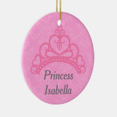 Elegant Pink Damask, prinses Tiara Keramisch Ornament (Rechts)