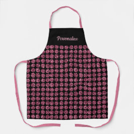 Elegant Pink Diamond Gem Girly Pattern Apron Schort