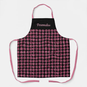 Elegant Pink Diamond Gem Girly Pattern Apron Schort