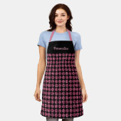Elegant Pink Diamond Gem Girly Pattern Apron Schort (Gedragen)