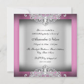 Elegant Pink Diamond Jewel Birthday Party Invite Kaart (Achterkant)